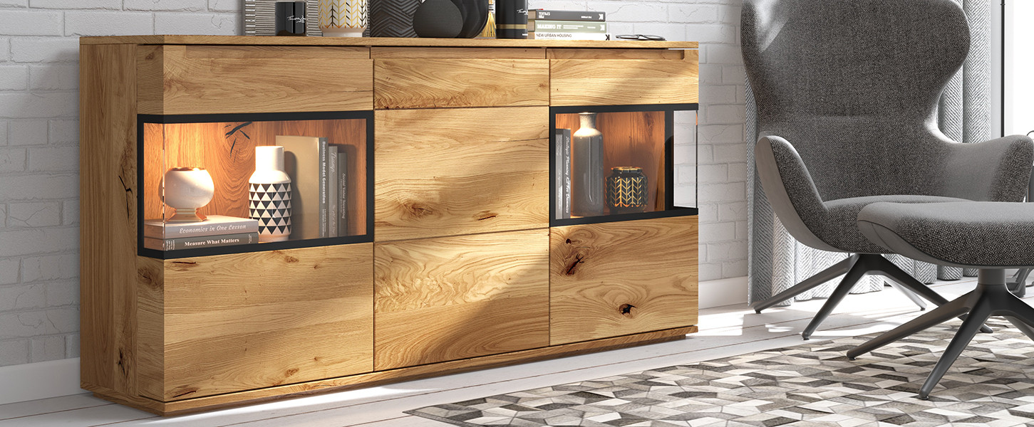 Buffet Doro avec 3 portes et éclairage led