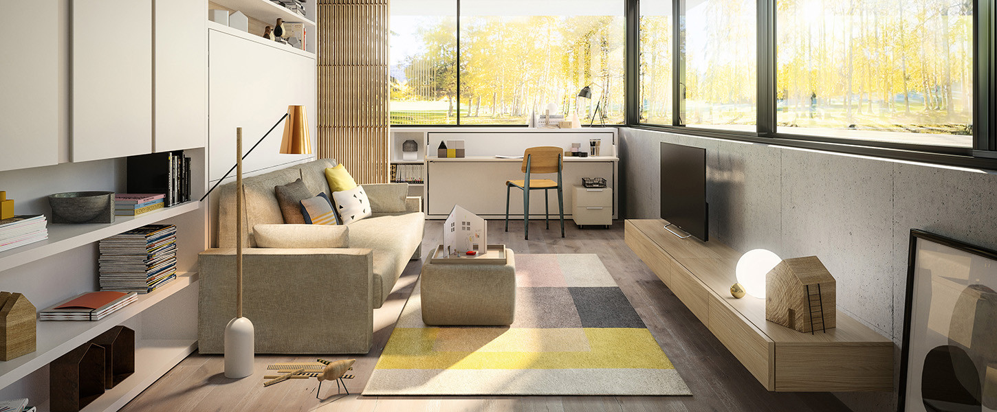 Canapé et bureau convertibles