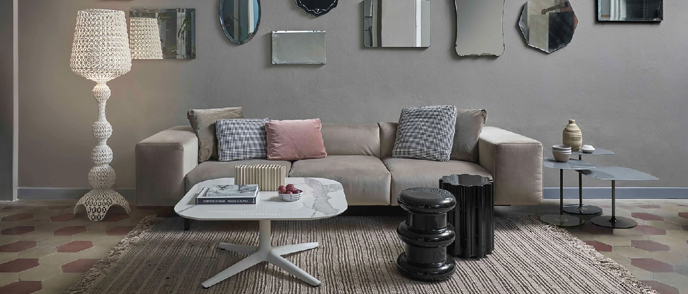 Canapé Plastics Tech Ottoman en tissu