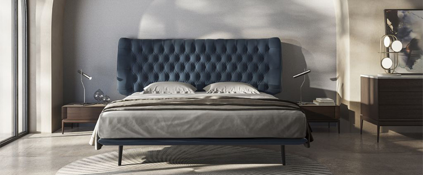 Lit Dolcevita et chevet munari de Natuzzi