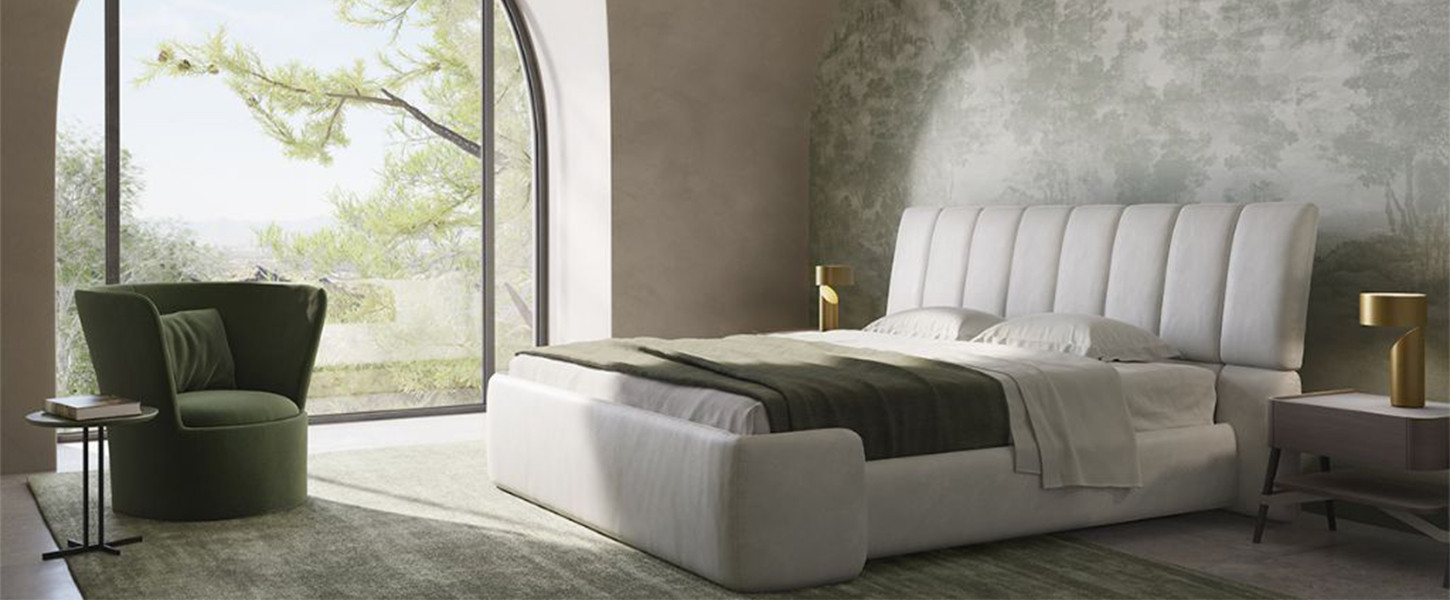 Lit Briq et chevet Svevo de Natuzzi