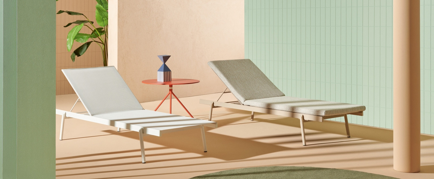 Chaise longue Rail et table basse Nolota