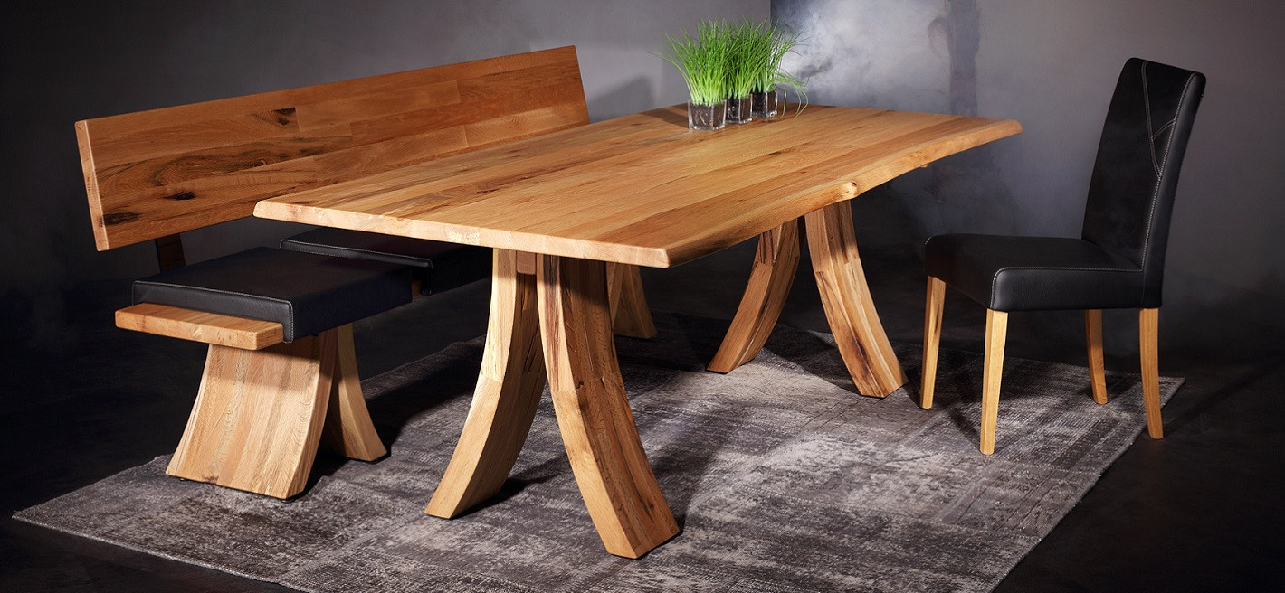 table et banc Arcobello et chaise Waldkante