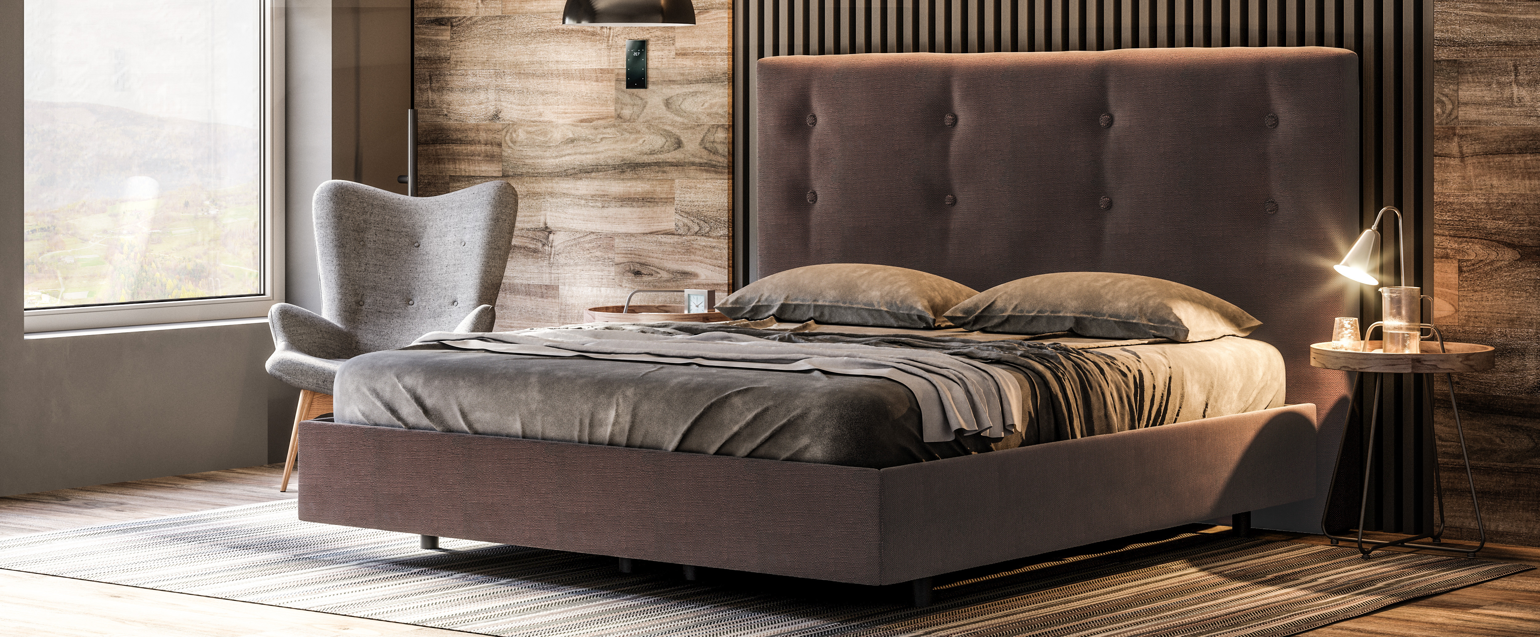 Lit avec tête de lit Madrid