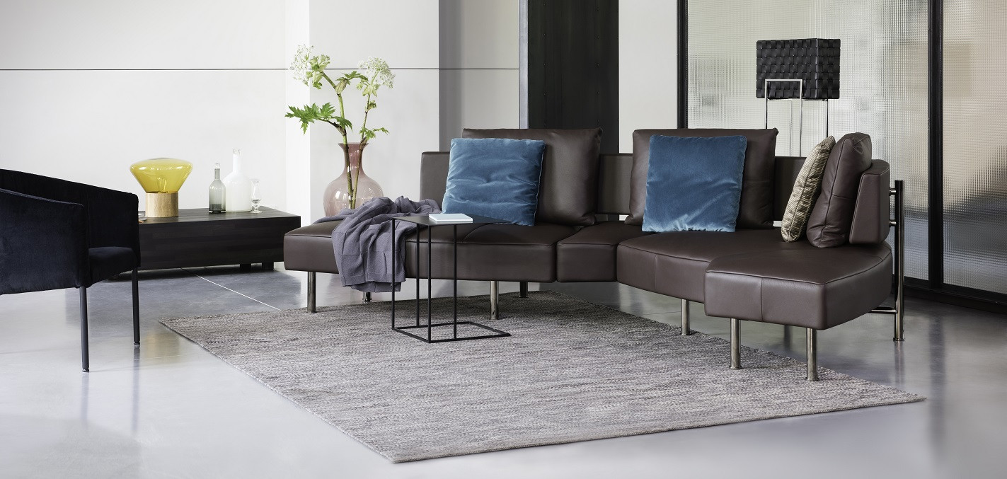 Canapé Wing Open base en cuir