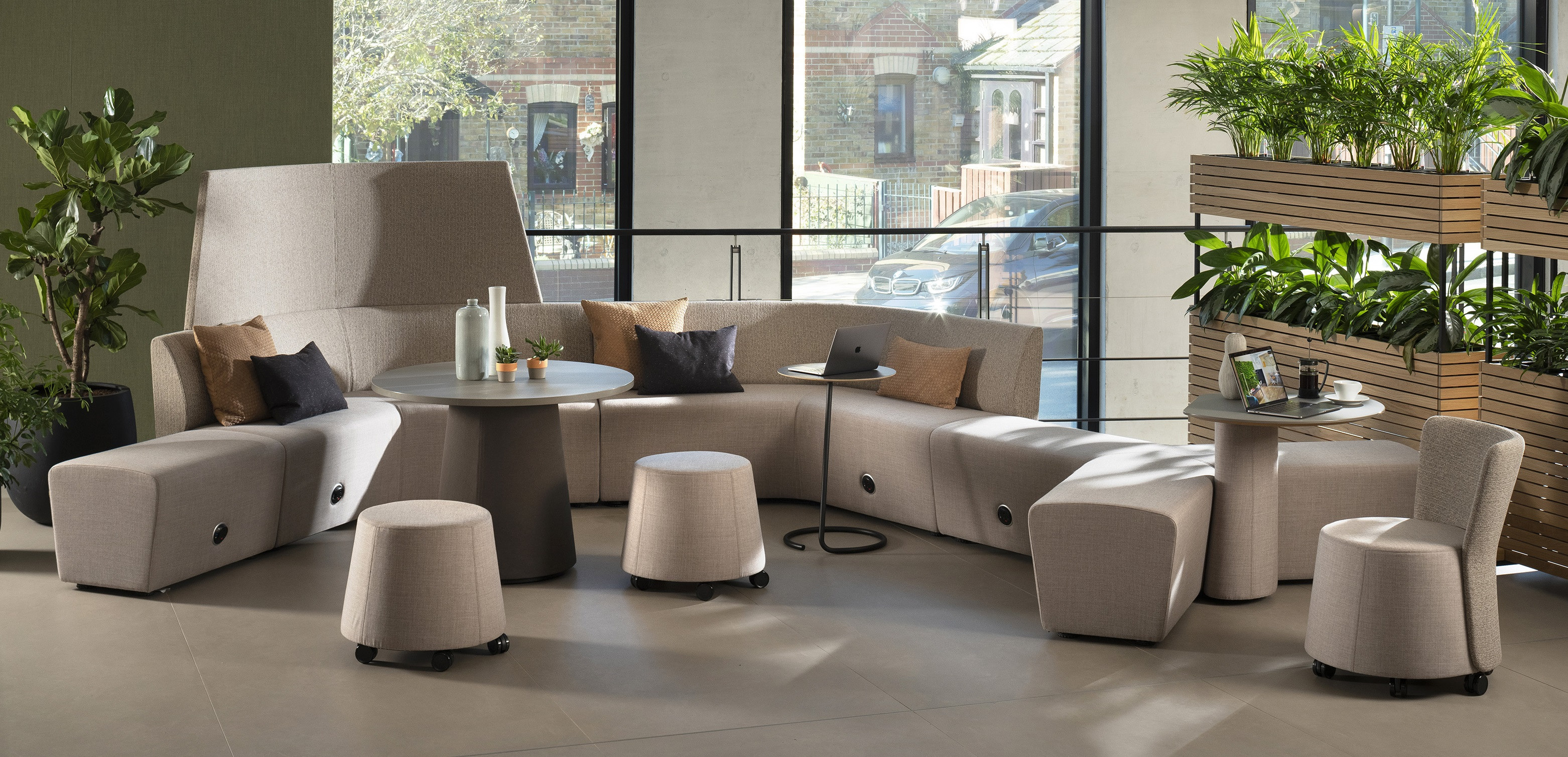 Banquette Away from the desk